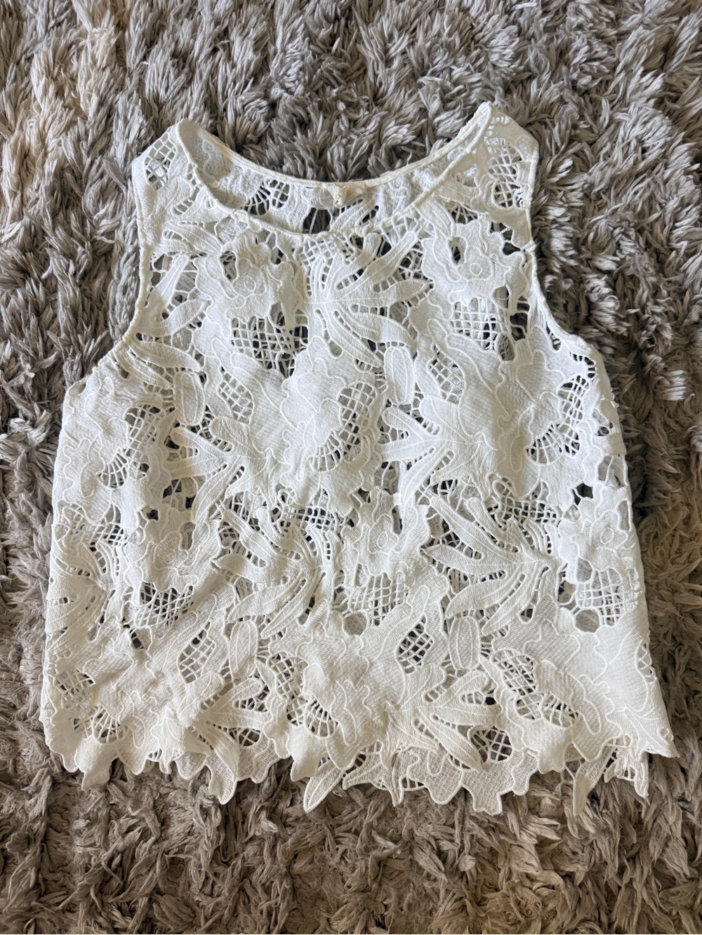 Caution To The Wind White Crochet Lace Camisole